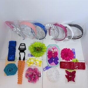 Girls Hair Accessories Bundle #2| Headbands, Bows, Flowers, Sequins | Large Lot